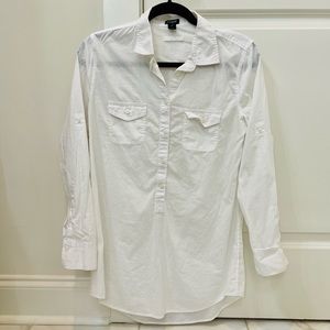 J. Crew White Cotton Popover Tunic - size small